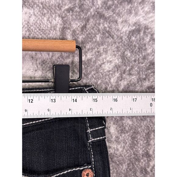 Vintage True Religion Jeans 28 Womens Y2K Low Rise Flap Pocket Dark Embroidered - Picture 3 of 8
